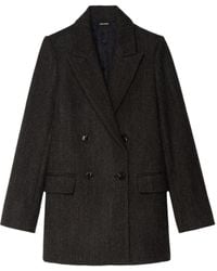 Zadig & Voltaire - Herringbone Double-Breasted Coat - Lyst