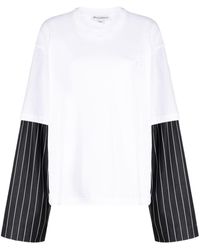 JW Anderson - Contrast-sleeves Cotton T-shirt - Lyst