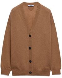 Prada - Gerippter Cardigan aus Kaschmir - Lyst