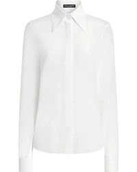 Dolce & Gabbana - Bluse Aus Crêpe De Chine - Lyst