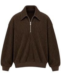 Song For The Mute - Half-Zip Ribbed-Knit Sweater - Lyst