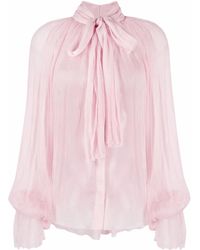 Atu Body Couture - Pussy Bow-Collar Silk Blouse - Lyst
