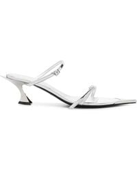 Mugler - Mules Métallisées 50 Mm - Lyst