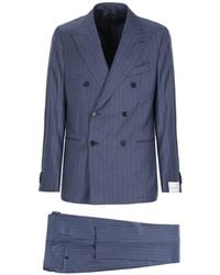 Caruso - Pinstripe Double-Breasted Suit - Lyst