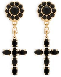 Dolce & Gabbana - Elegant Earrings With Cross Pendant - Lyst
