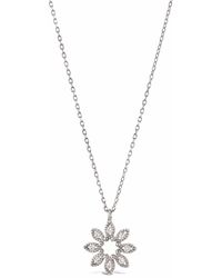 Dinny Hall - 14kt White Gold Jasmine Flower Diamond Necklace - Lyst