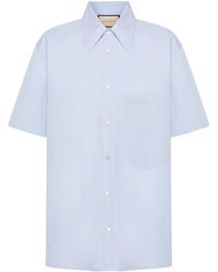 Gucci - Camisa con logo bordado - Lyst