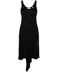 Helmut Lang - Midikleid Mit Asymmetrischem Saum - Lyst