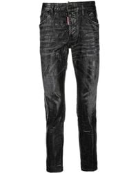 DSquared² - Mid-Rise Ripped Skinny Jeans - Lyst