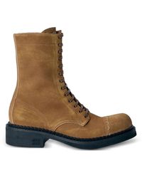 Miu Miu - Embossed Sole Lace-Up Boots - Lyst