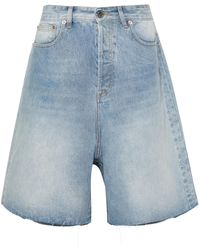 Vetements - Mid-Rise Wide-Leg Denim Shorts - Lyst