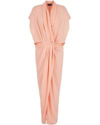 Giorgio Armani - Maxi Dress With Draped Front - Lyst