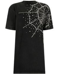 Philipp Plein - Spiderweb-Strass T-Shirt Dress - Lyst