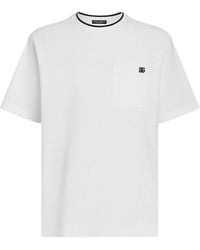 Dolce & Gabbana - Dolce & Gabbana Cotton Pique T-Shirt With Contrasting Collar Clothing - Lyst