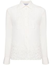 Ermanno Scervino - Lace-appliqué Silk Shirt - Lyst
