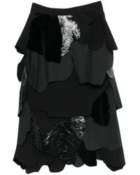 Moschino - Patchwork-Design Tiered Midi Skirt - Lyst
