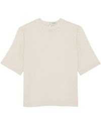 Saint Laurent - Round-neck Silk T-shirt - Lyst