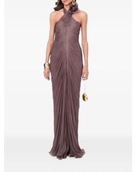 Ana Radu - Floral-Detail Pleated Maxi Gown - Lyst