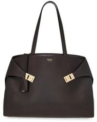 Ferragamo - Hug Clasp-Detail Leather Tote Bag - Lyst