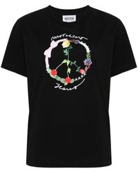 Moschino - Logo-raised Cotton T-shirt - Lyst