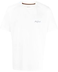 Paul Smith - Logo-embroidered Cotton T-shirt - Lyst
