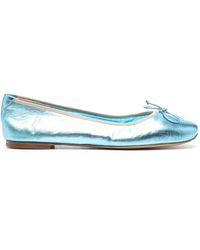 Casadei - Metallic Leather Ballerina Shoes - Lyst