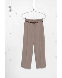 SOLOTRE - Belted Pressed-Crease Trousers - Lyst