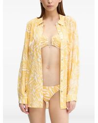 Melissa Odabash - Button-down-Hemd mit Blatt-Print - Lyst