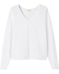 American Vintage - Sonoma T-Shirt Met Lange Mouwen En V-Hals - Lyst