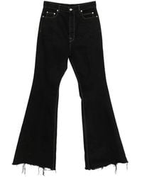 Rick Owens - Bloan Contrast-Stitch Raw-Hem Bootcut Jeans - Lyst
