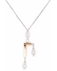 YEPREM - 18Kt Diamond Structured Pendant Necklace - Lyst