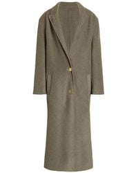 Alberta Ferretti - Relaxed Fit Long Coat With Notched Lapel - Lyst