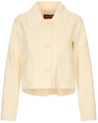 Max Mara - Pleat-Detail Button-Front Cropped Jacket - Lyst