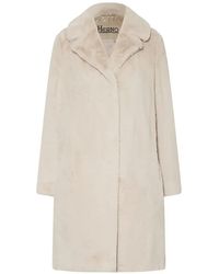 Herno - Concealed-Fastening Faux-Fur Coat - Lyst