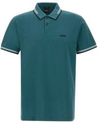 BOSS - Contrast-Trim Logo Polo Shirt - Lyst