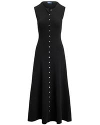 Polo Ralph Lauren - Sleeveless Buttoned Midi Dress - Lyst