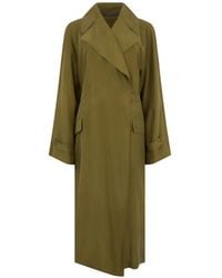 Alberta Ferretti - Silk Wrap Trench Coat - Lyst