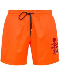 Philipp Plein - Short De Bain À Logo Imprimé - Lyst