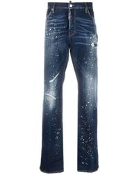 DSquared² - Twimphony Paint-splatter Straight-leg Jeans - Lyst