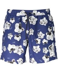 KARL LAGERFELD - Short De Bain À Fleurs - Lyst