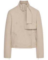 Courreges - Buckle Short Cotton Trench Coat - Lyst