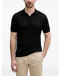 KARL LAGERFELD - Pointelle-Knit Ribbed Polo Shirt - Lyst