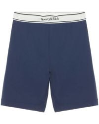 Sporty & Rich - Pantalones cortos con logo en la cinturilla - Lyst