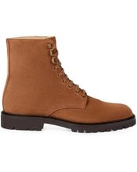 Brunello Cucinelli - Lace-Up Suede Ankle Boots - Lyst