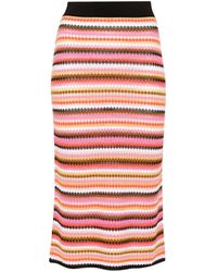 Missoni - Striped Ribbed-knit Midi Skirt - Lyst