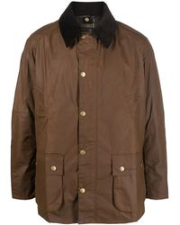 Barbour - Ashby Wax Jack Met Drukknopen - Lyst
