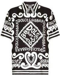 Dolce & Gabbana - Chemise Hawaii en soie à imprimé marine - Lyst