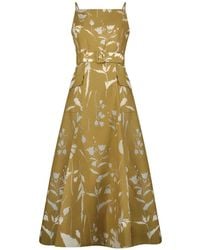 Lela Rose - Floral-Print Midi Dress - Lyst