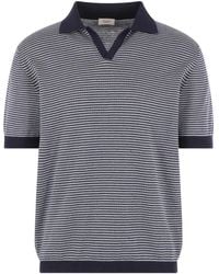 Agnona - Striped V-Neck T-Shirt - Lyst