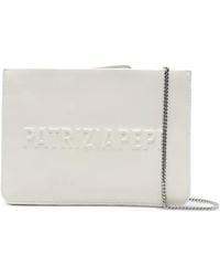 Patrizia Pepe - (Im)Perfection Embossed-Logo Leather Clutch Bag - Lyst